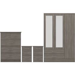 SECONIQUE Nevada Black Wood Grain Wardrobe 116x182.5cm