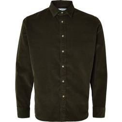 Selected HOMME Manchesterskjorta slhRegowen-Cord Shirt LS Noos Grön