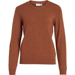 Vila Ril Round Neck Knitted Pullover - Caramel Café