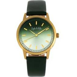 Sophie & Freda San Diego Leather Band Watch Green Stainless Steel