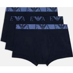 Emporio Armani 3-Pack Cotton-Blend Boxer Trunks Blue