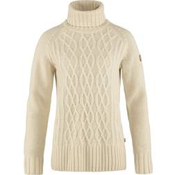 Fjällräven Övik Cable Knit Roller Neck W - Chalk White