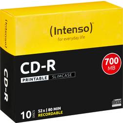 Intenso cd-rohlinge 700mb/80min. slimcase 10pcs printable 1801622 ee