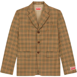 Kenzo Checked Suit Jacket - Dark Camel