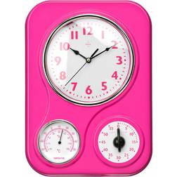 Premier Housewares Hot Pink Timer/Temperature Display Wall Clock