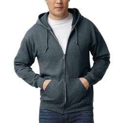 Gildan Men's Fleece Zip Hoodie Sweatshirt - Dark Heather