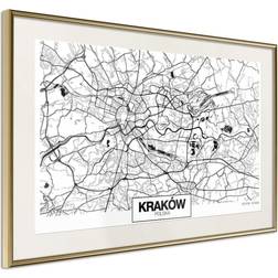 Artgeist Inramad Tavla City Map: Cracow Poster