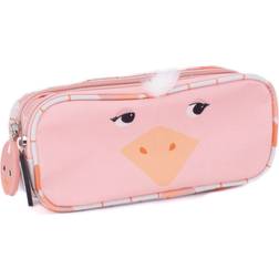 B&Q Pomelos the Ostrich 2-Zip Animal Face Pencil Case Pink