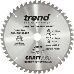 Trend CSB/CC19048T 190 x 20mm 48t Craft Saw Crosscut Blade