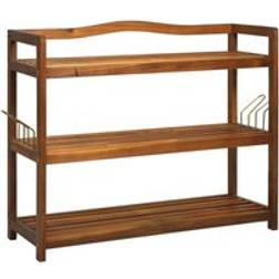 Homcom 3-Tier Brown Shoe Rack 74x62cm