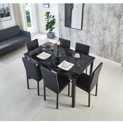 Modernique Emillia MDF Marble Dining Set