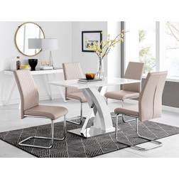 Atlanta White High Gloss Dining Set