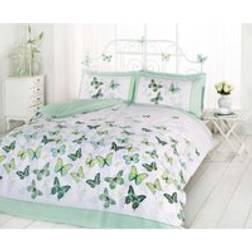 ART Butterfly Flutter Double Duvet Cover Green