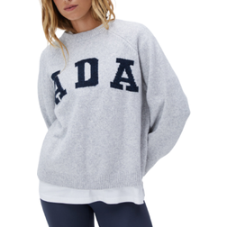 Adanola ADA Oversized Knit Sweatshirt - Light Grey Melange