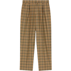 Kenzo Chequered Tailored Trousers - Dark Camel