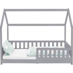 ML Design Barnsäng Med Skydd 80 x 160 cm Ljusgrå