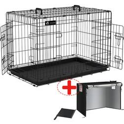 Vounot Dog Crate Portable Foldable Secure Pet Puppy Cage with Cover L