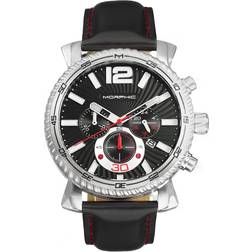 Morphic Black M89 Series Chronograph Leather-Band w/Date