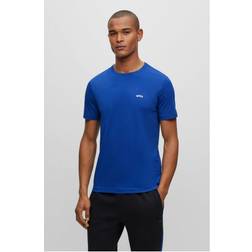 HUGO BOSS Mens Bright Blue Athleisure Logo-print Cotton-jersey T-shirt