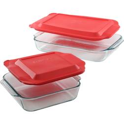 Pyrex Basics 4-piece Glass Bakeware Set Oven Dish