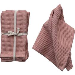 Storied Home 18 Putty Blush Waffle Checkered Linen Cloth Napkin Pink