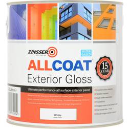 Zinsser Allcoat Water Based Exterior Gloss Wood Paint White