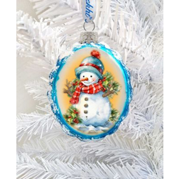 DesignoCracy Snowman's Gift Mercury Santa Snowman Christmas Tree Ornament