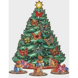 DesignoCracy Butterfly-Themed 11-inch Collectible Christmas Tree