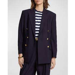 Polo Ralph Lauren Double-Breasted Wool-Blend Blazer Navy