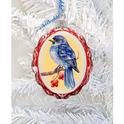 DesignoCracy Bluebird Mercury Wildlife Holiday Christmas Tree Ornament