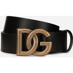 Dolce & Gabbana Leather belt with DG logo black