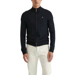 Morris Merino Zip Cardigan - Navy