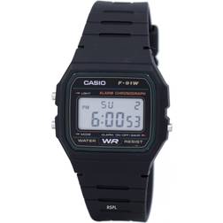 Casio F-91W-3Dg Digital Multi-Function Black Rubber