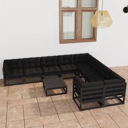 vidaXL Loungegrupp För Trädgården Med Dynor 10 Delar Loungeset