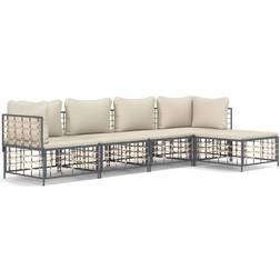 vidaXL Loungegrupp 5 Delar Med Dynor Antracit Loungeset