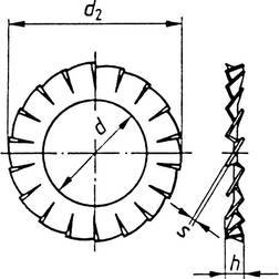 Toolcraft a4,3 d6798 194754 fächerscheiben innen-durchmesser: 4.3 mm m4 din 6