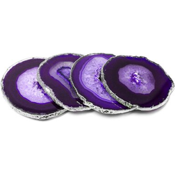 Modern Home Set of 4 Natural Agate Stone Coaster