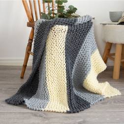 Wool Couture Stripy Blanket Knitting Kit Beginner Basics