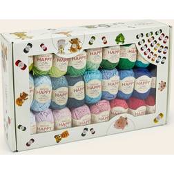 SIRDAR Happy Cotton 50 Colours Assortment Box, 25g