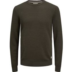 Jack & Jones Atlas Round Neck Knitted Sweater - Green/Raisin