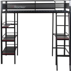 X-Rocker Fortress Gaming High Sleeper Bed with Shelves & Desk 145x197.5cm