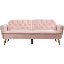 Novogratz Tallulah Memory Pink Velvet Sofa 83" 2 Seater