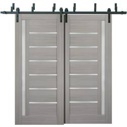 SartoDoors Finished Solid MDF Sliding Door Clear Glass (x)