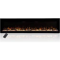 Modern Ember Aerus Smart Linear Electric Fireplace, Multiple Flame Colors-Voice Assistant Compatible in Black/Brown Wayfair Black/Brown