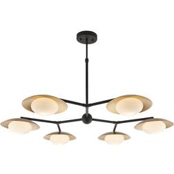 Loops & Bronze Semi 6 Bulb Ceiling Flush Light