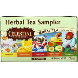 Celestial Seasonings Herbal Tea Sampler Assorted 1.1oz 18pcs