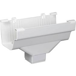 Amerimax White 5 Vinyl K-Style Gutter End 2 3 in. Drop Outlet