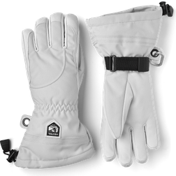 Hestra Heli Female 5-finger Ski Gloves - Pale Grey/Off White