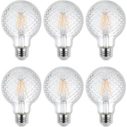 Westinghouse 40-Watt Equivalent G25 Cut Glass Dimmable Clear E26 Edison Filament LED Light Bulb 3000K 6-Pack