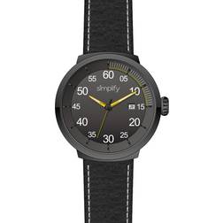 Simplify the 7100 leather-band w/date black/yellow